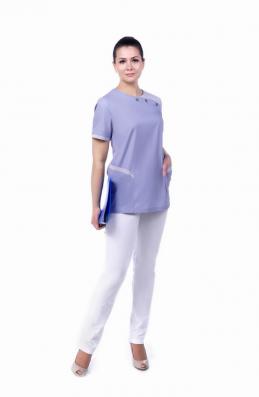 Костюм женский медсестры:  блуза модель Б-1-10, брюки модель БРЖ-1-1