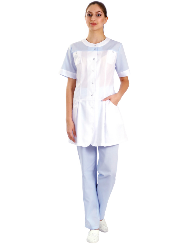 Костюм женский медсестры: халат укороченный ХЖУ-15-2, брюки БРЖ-1