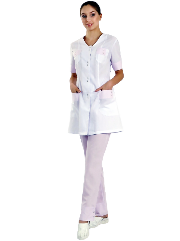 Костюм женский медсестры: халат укороченный ХЖУ-15-5, брюки БРЖ-1-3